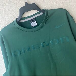 Oregon Ducks Nike Therma-Fit Crewneck Sweatshirt Mens MED Green College Football